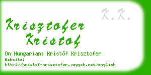 krisztofer kristof business card